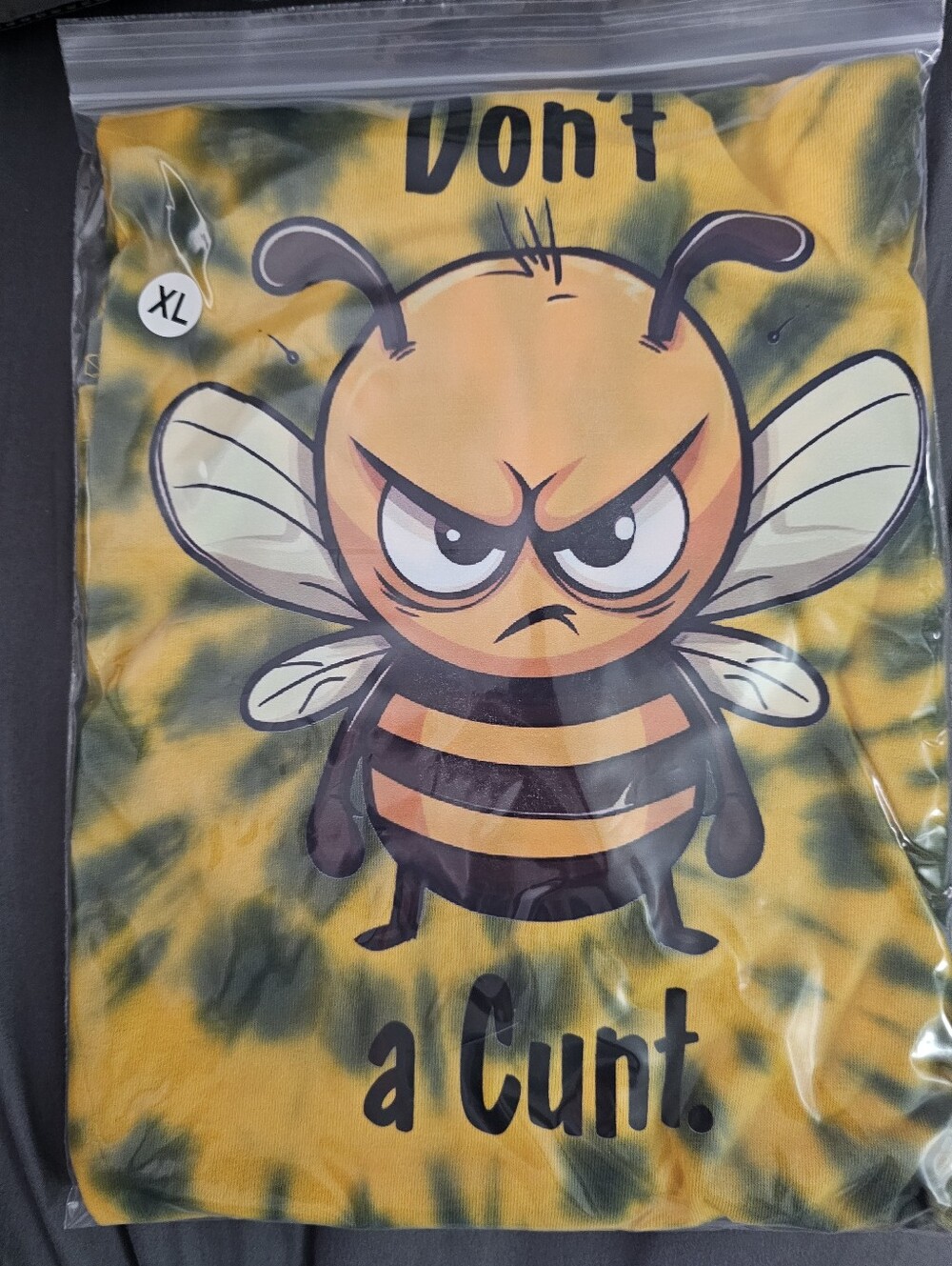 Tie Dye "Don't Be A C**t" Bee Graphic T-Shirt sz XL
